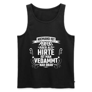 Schäfer Schaf Schafe Hirte Lustiges Geschenk - Männer Premium Bio Tank Top - Schwarz - Vorne - Michal (187cm)