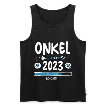 Onkel 2023 Loading - Männer Premium Bio Tank Top - Schwarz - Vorne - AI Model Male 178 light (178cm)