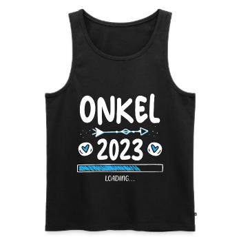Onkel 2023 Loading - Männer Premium Bio Tank Top - Schwarz - Vorne - AI Model Male 178 light (178cm)