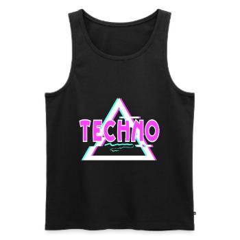 Techno - Débardeur bio Premium Homme - noir - Devant - Michal (187cm)
