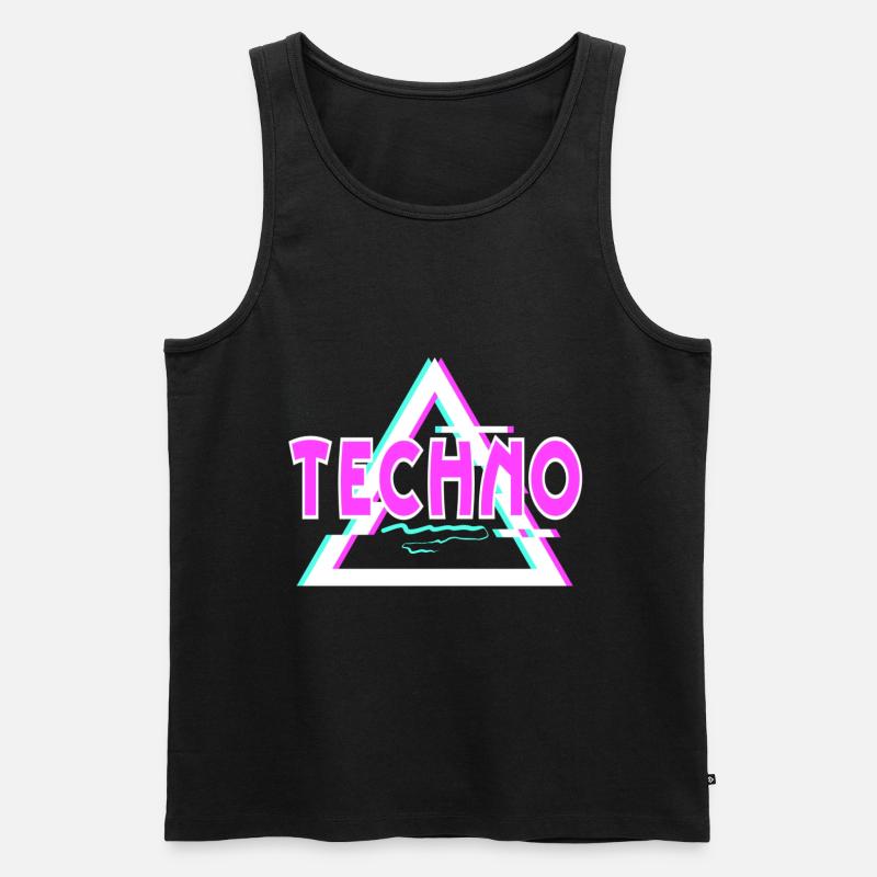 Techno - Männer Premium Bio Tank Top - Schwarz