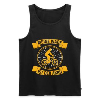 Meine Wade ist der Akku Fahrrad Spruch - Männer Premium Bio Tank Top - Schwarz - Vorne - AI Model Male 178 light (178cm)