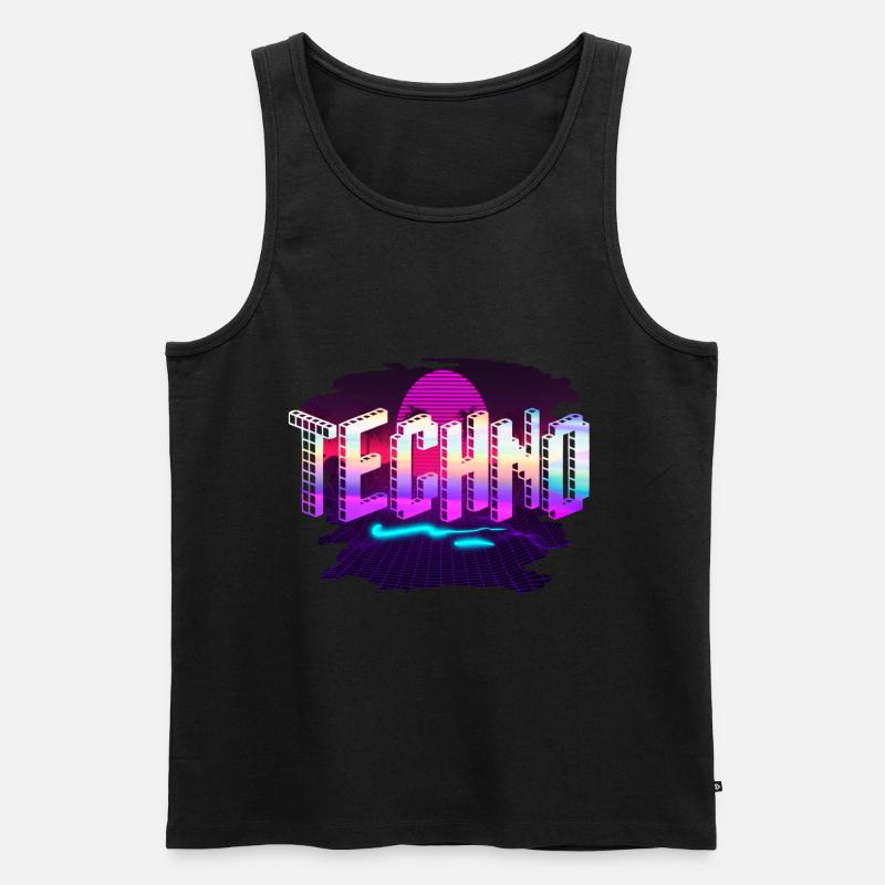 Techno - Männer Premium Bio Tank Top - Schwarz