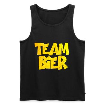 Team Bier - Männer Premium Bio Tank Top - Schwarz - Vorne - Michal (187cm)
