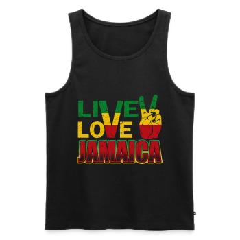 Jamaica Liebe Jamaika - Männer Premium Bio Tank Top - Schwarz - Vorne - Michal (187cm)