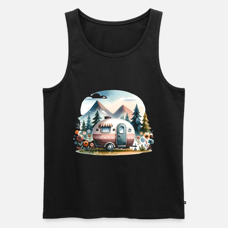 Camping Wohnwagen - Männer Premium Bio Tank Top - Schwarz