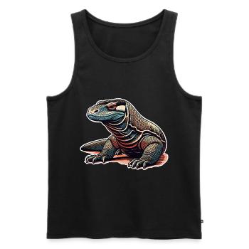 Komodowaran Komodo Dragon - Männer Premium Bio Tank Top - Schwarz - Vorne - AI Model Male 178 light (178cm)