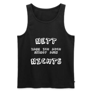 Lustiger Spruch zum lachen - Männer Premium Bio Tank Top - Schwarz - Vorne - Michal (187cm)