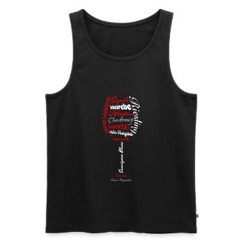 Weinglas Weinreben Rebsorten Shirt - Männer Premium Bio Tank Top - Schwarz - Vorne - AI Model Male 178 light (178cm)