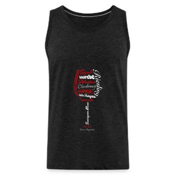 Wineglass Grape Vines Shirt - Men's Premium Organic Tank Top - charcoal grey - Front - Alexander (188cm)