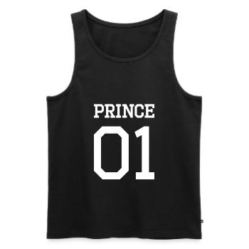 Prince 01 weiß Shirt - Männer Premium Bio Tank Top - Schwarz - Vorne - AI Model Male 178 light (178cm)