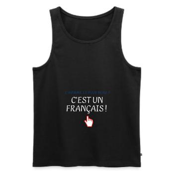 L'homme le plus beau est un Français - Débardeur bio Premium Homme - noir - Devant - AI Model Male 178 light (178cm)