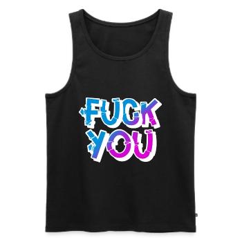 Fuck you - Männer Premium Bio Tank Top - Schwarz - Vorne - AI Model Male 178 light (178cm)