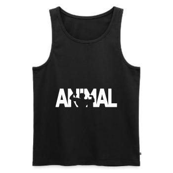 Bodybuilder musculation animal animal muscle animal - Débardeur bio Premium Homme - noir - Devant - Michal (187cm)
