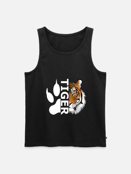 Tiger - Men's Premium Organic Tank Top - black