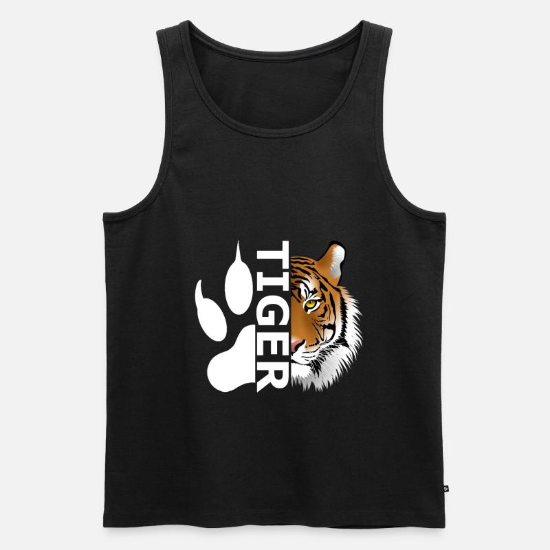 Tiger - Men's Premium Organic Tank Top - black