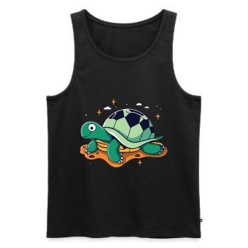 Tortue : Lenteur majestueuse - Débardeur bio Premium Homme - noir - Devant - Michal (187cm)