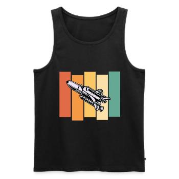 Spaceship Astronaut Space Travel - Men's Premium Organic Tank Top - black - Front - Michal (187cm)