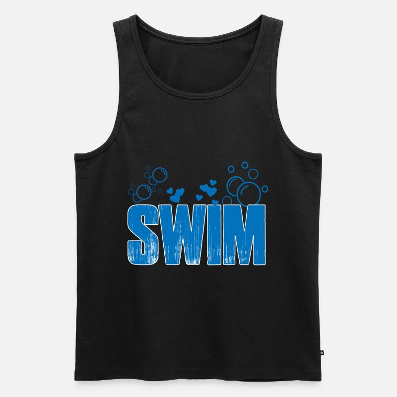Schwimmen - Männer Premium Bio Tank Top - Schwarz