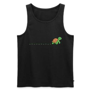 Cute Turtle Tracks Turtle Footprint - Men's Premium Organic Tank Top - black - Front - AI Model Male 178 light (178cm)