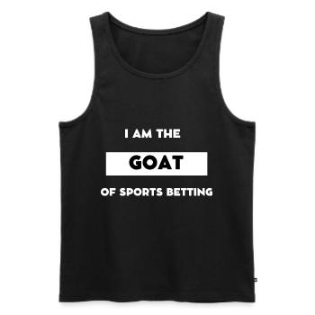 I am the goat of sports betting - Débardeur bio Premium Homme - noir - Devant - Michal (187cm)