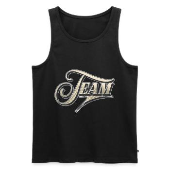 Team - Männer Premium Bio Tank Top - Schwarz - Vorne - Michal (187cm)