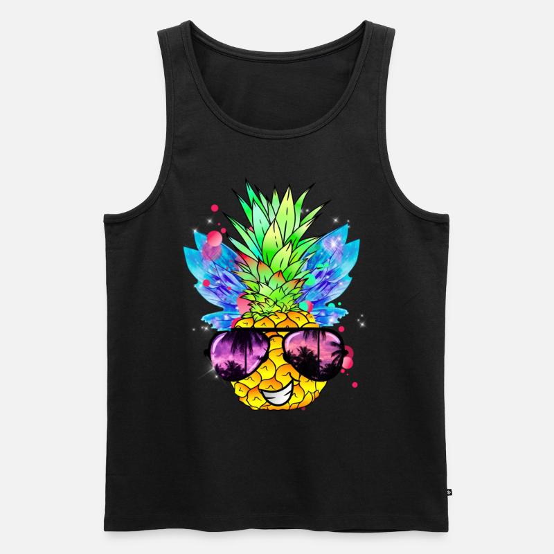 Ananas Kunst - Männer Premium Bio Tank Top - Schwarz
