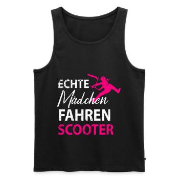 Stuntscooter Scooter Tretroller Damen Mädchen - Männer Premium Bio Tank Top - Schwarz - Vorne - Michal (187cm)