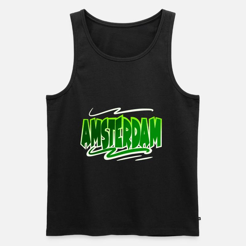 Amsterdam - Männer Premium Bio Tank Top - Schwarz