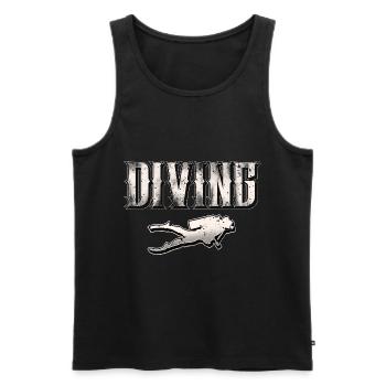 Taucher Tauchen - Männer Premium Bio Tank Top - Schwarz - Vorne - Michal (187cm)