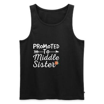 Beförderung zur mittleren Schwester Design für die - Männer Premium Bio Tank Top - Schwarz - Vorne - Michal (187cm)