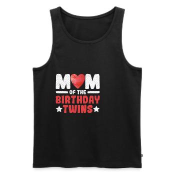 Mom of the Birthday Twins Zitat für eine Mutter - Männer Premium Bio Tank Top - Schwarz - Vorne - Michal (187cm)