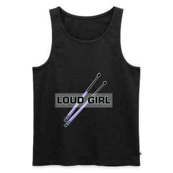 Lautes Mädchen Schlagzeuger Percussion Musical Ban - Männer Premium Bio Tank Top - Schwarz - Vorne - Michal (187cm)