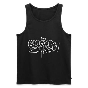 Glasgow Graffiti - Männer Premium Bio Tank Top - Schwarz - Vorne - AI Model Male 178 light (178cm)