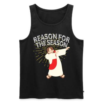 JESUS REASON SEASON WEIHNACHTS GESCHENKE NIKOLAUS - Männer Premium Bio Tank Top - Schwarz - Vorne - AI Model Male 178 light (178cm)
