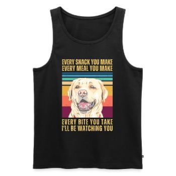 BEOBACHTEN VON RETRIEVER - Männer Premium Bio Tank Top - Schwarz - Vorne - AI Model Male 178 light (178cm)