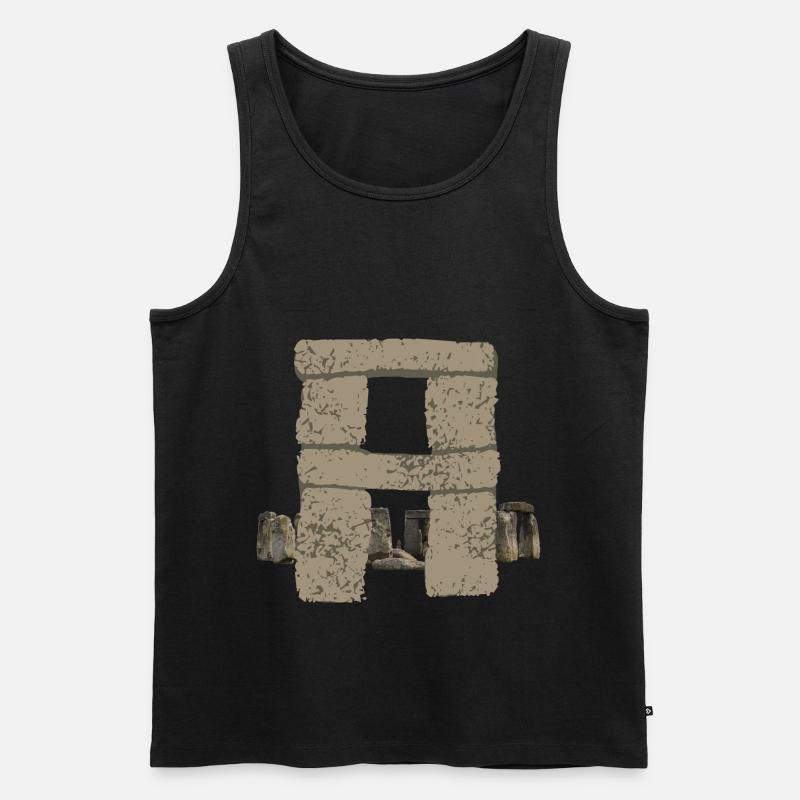 stonehenge a - Männer Premium Bio Tank Top - Schwarz