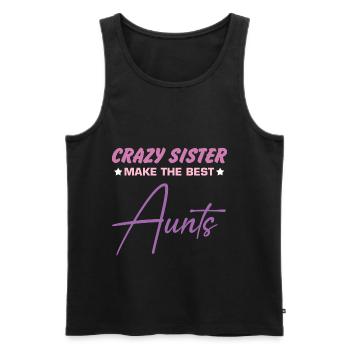 Crazy sisters are the best aunts! Geför - Men's Premium Organic Tank Top - black - Front - AI Model Male 178 light (178cm)