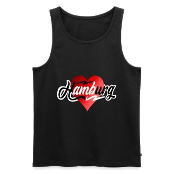 Hamburg - Men's Premium Organic Tank Top - black - Front - Michal (187cm)
