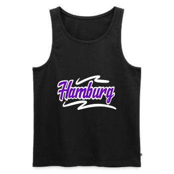 Hamburg - Men's Premium Organic Tank Top - black - Front - Michal (187cm)