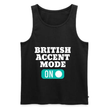 British accent mode for native English - Men's Premium Organic Tank Top - black - Front - Michal (187cm)