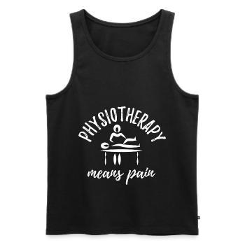 Physiotherapeut Humorvoll Geschenk Spruch Lustig - Männer Premium Bio Tank Top - Schwarz - Vorne - Michal (187cm)