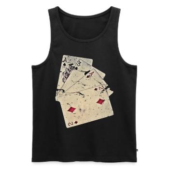 A3A2 Carte de jeu ACAB - Débardeur bio Premium Homme - noir - Devant - AI Model Male 178 light (178cm)