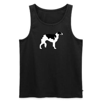Borzoi - Men's Premium Organic Tank Top - black - Front - AI Model Male 178 light (178cm)