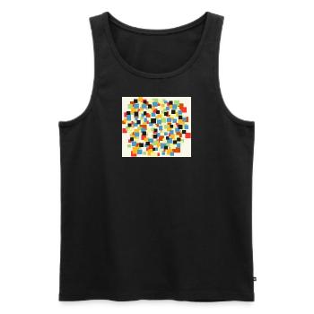 Filled boxes design - Men's Premium Organic Tank Top - black - Front - Michal (187cm)