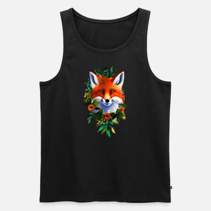 Neugieriger Fuchs - Männer Premium Bio Tank Top - Schwarz