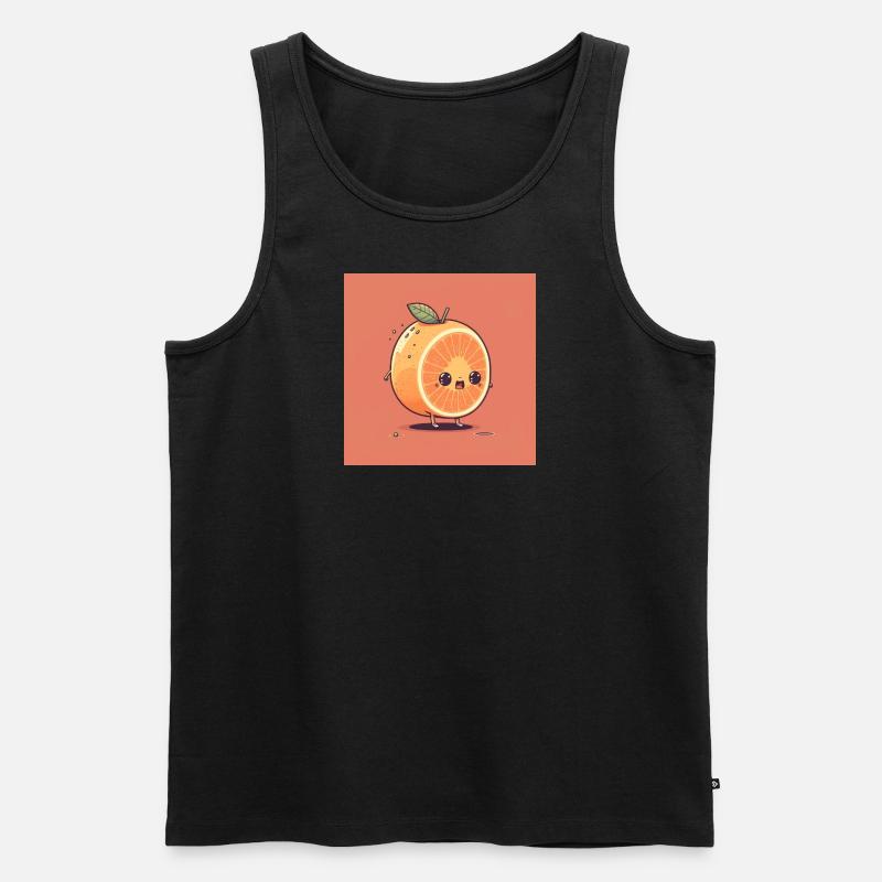 Cute grapefruit - Cutefruitz - Männer Premium Bio Tank Top - Schwarz