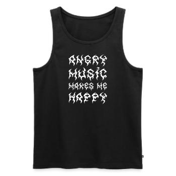 Angry Music Makes Me Happy Metal Music Metalhead - Männer Premium Bio Tank Top - Schwarz - Vorne - Michal (187cm)