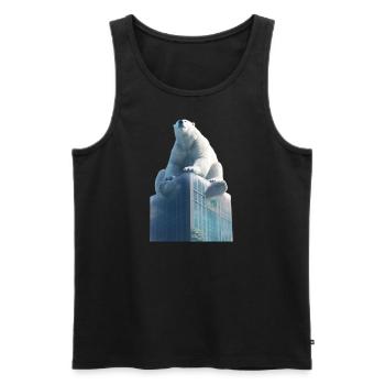 Der Eisbär auf dem Dach - Männer Premium Bio Tank Top - Schwarz - Vorne - AI Model Male 178 light (178cm)