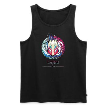 Kitsune Maske - Männer Premium Bio Tank Top - Schwarz - Vorne - AI Model Male 178 light (178cm)